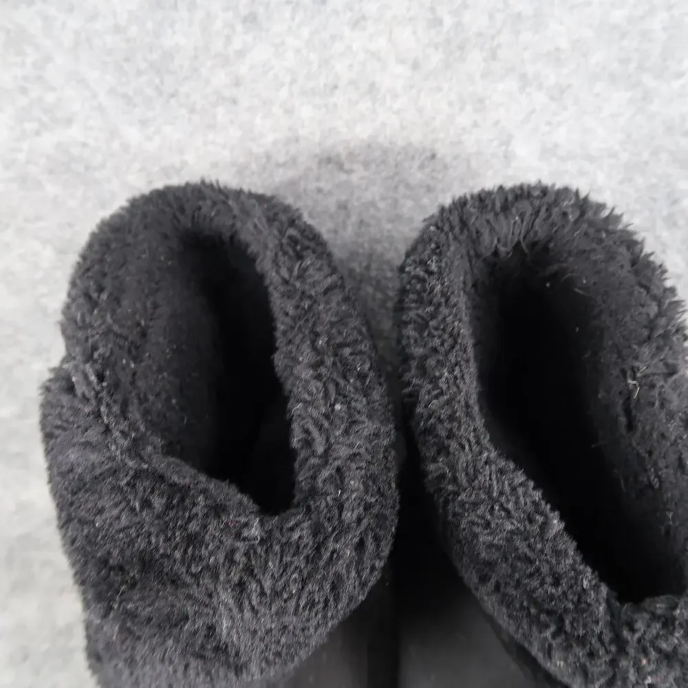 Guess Shoes Women 6 Boots Shearling Style Pull On Fashion Winter Warm Black Logo